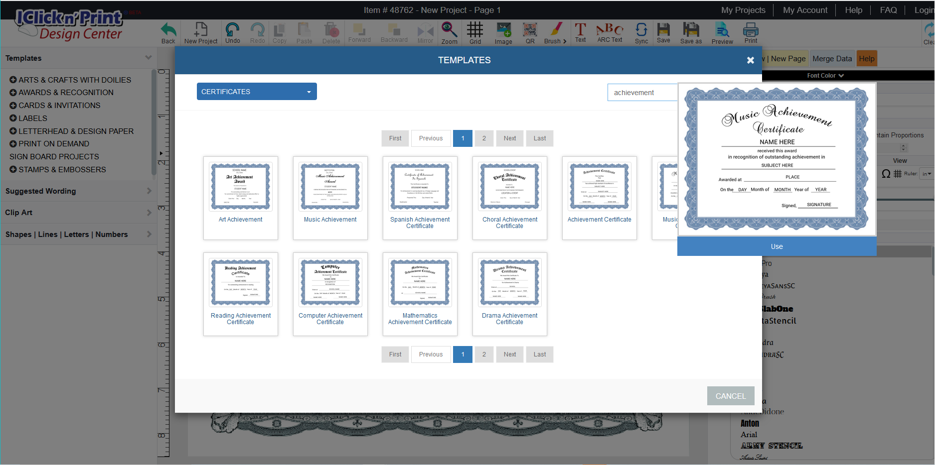 Iclicknprint-templates-search